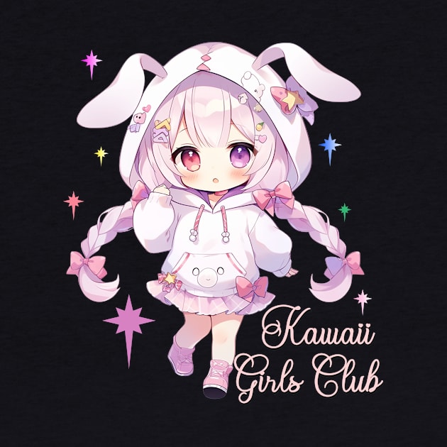 Kawaii Girls Club - Cute Chibi Girl by PlayfulPandaDesigns